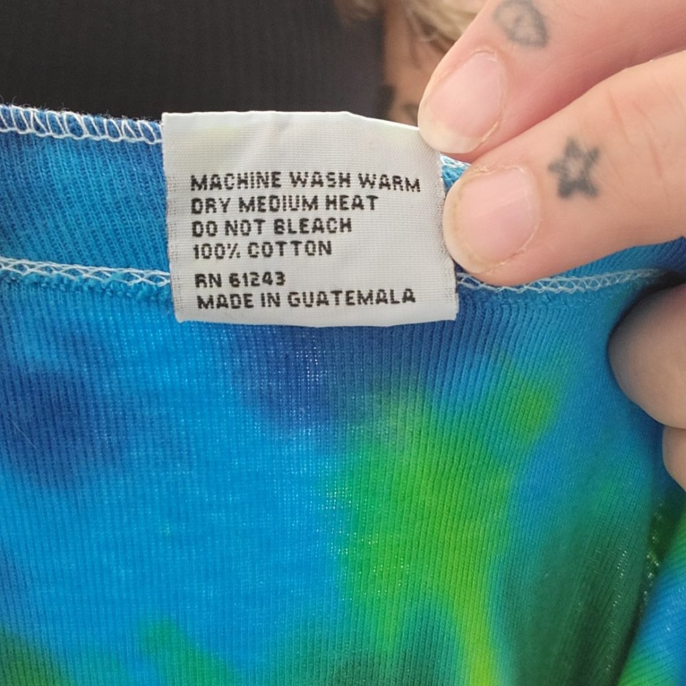 Vtg 90s SUNDOG Psychedelic Rainbow Swirl Tie Dye Union Suit Unisex XL - EUC - Picture 11 of 12